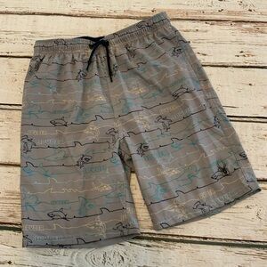 Spyder Boys Shark Swim Trunks Large 14/16 Gray - Sharkcore Beach Vibe Cool